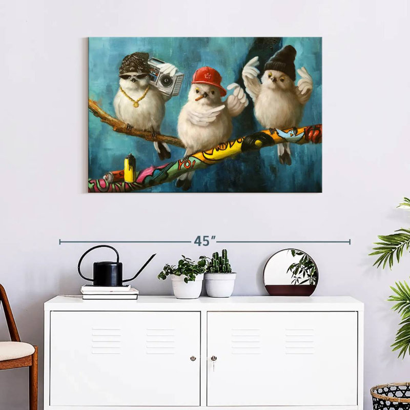 Birdz In Da Hood II, 24" H x 36" W