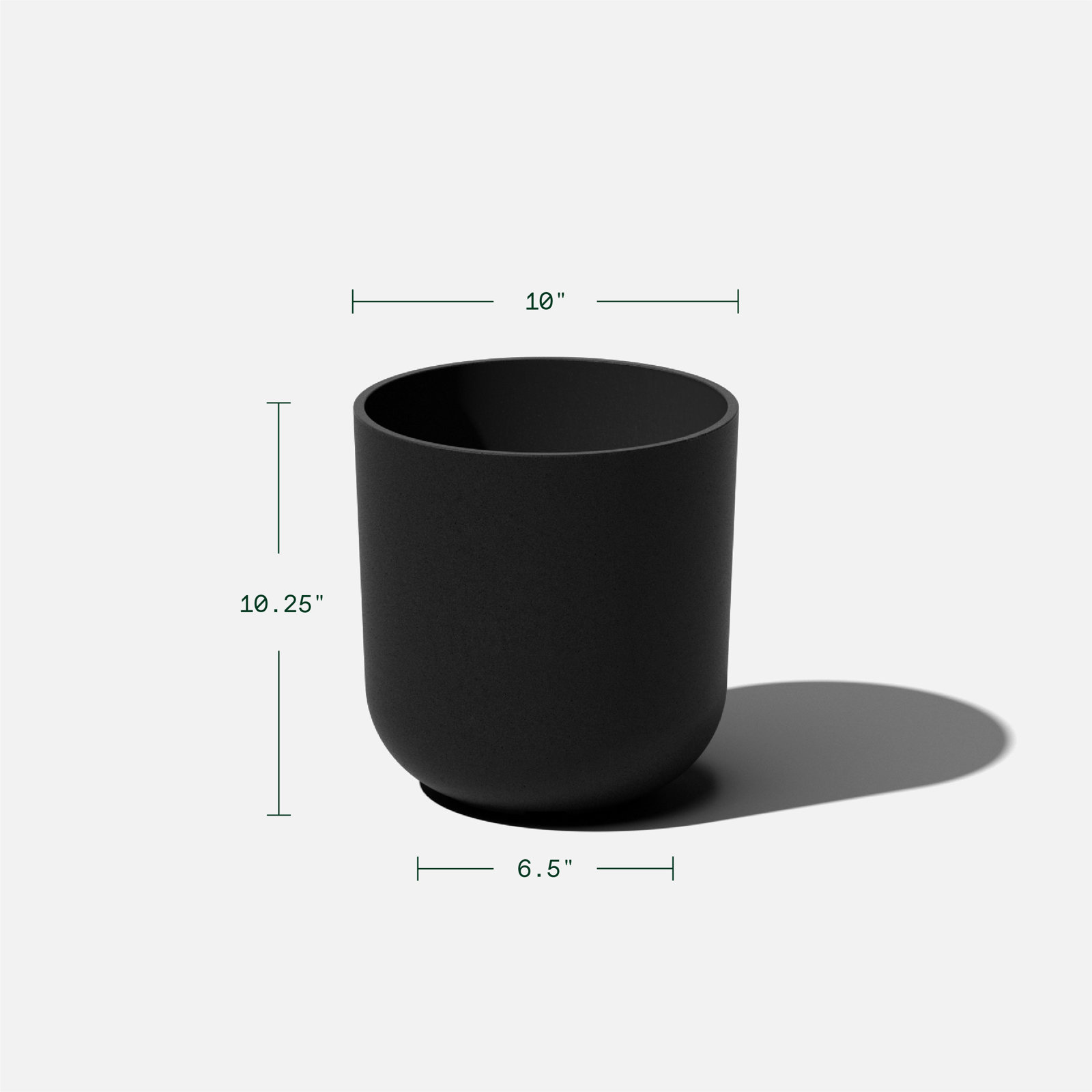 Mason Series Kona Planter, 1, Black, 10.25" H x 10" W x 10" D