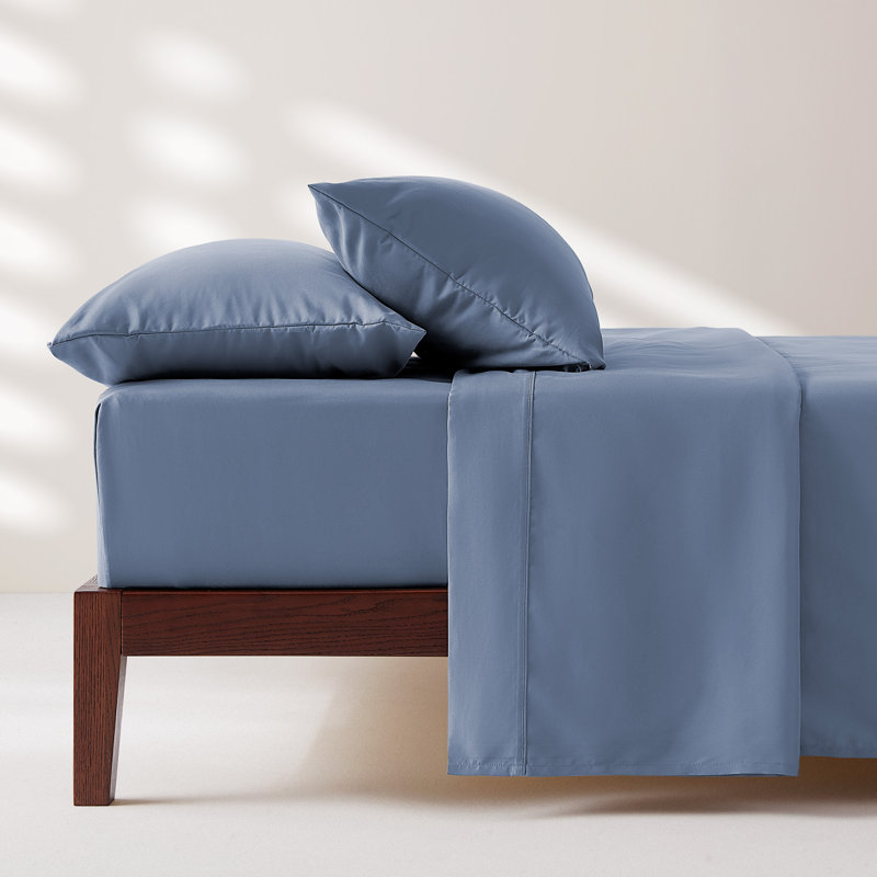 85gsm Soft sheet set, Breathable Microfiber Sheets with Deep Pocket Easy to Care, Full / Double, Flint Stone Blue