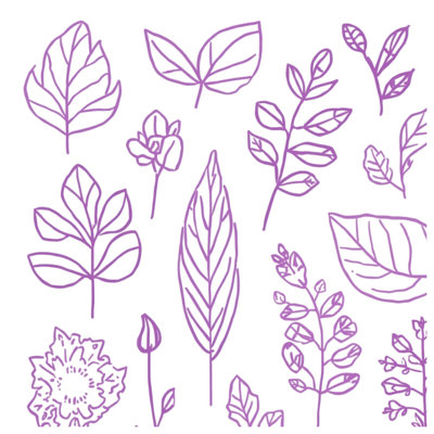 Purple Botanical Illustrations Blankets