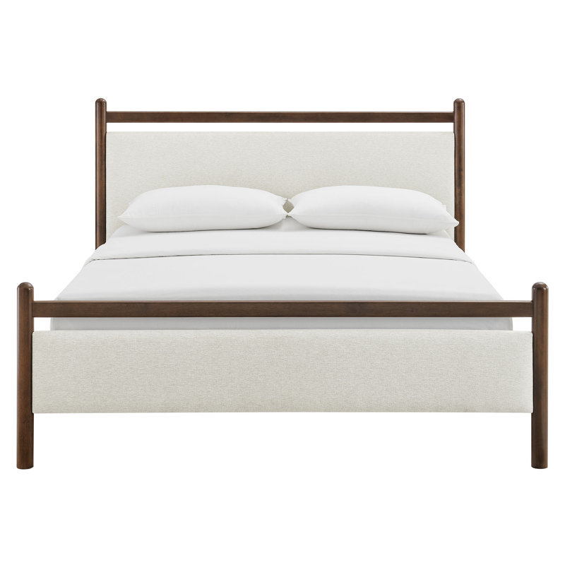 Ginny Full Size Platform Bed Frame In Wenge Heathered Ivory, Full, Wenge Heathered Ivory