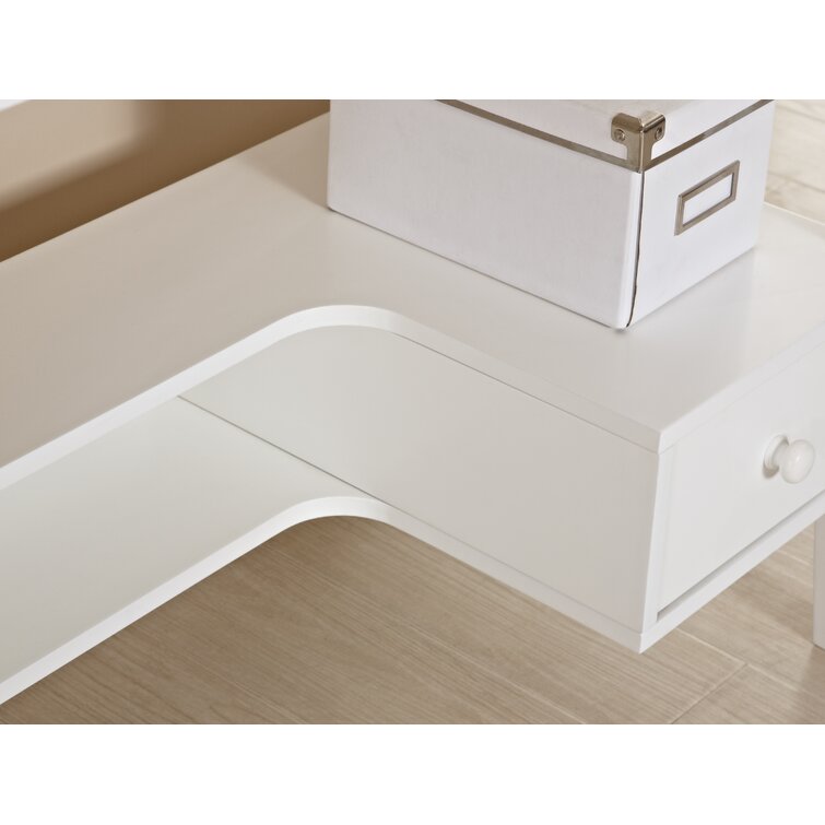 kungreatbig Computer Desk With Two Drawers And A Footrest-White