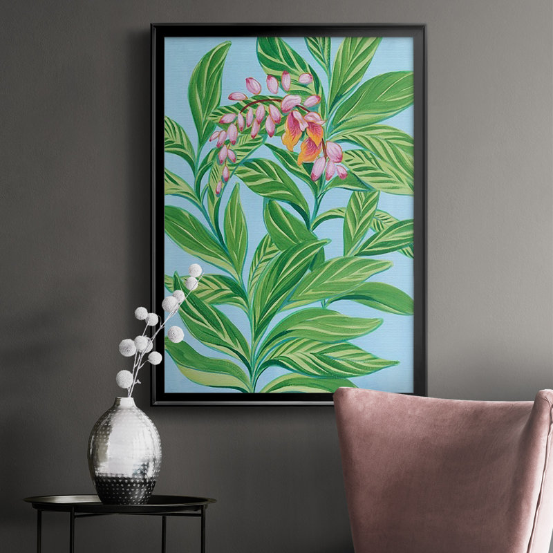 «Tropical Shell Ginger I», reproduction encadrée de qualité supérieure - prête à être accrochée, Noir