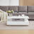 Modern LED High Gloss Coffee Table - 4 Drawers & Open Shelf | Rectangular Wood Centre Table with Storage for Living Room