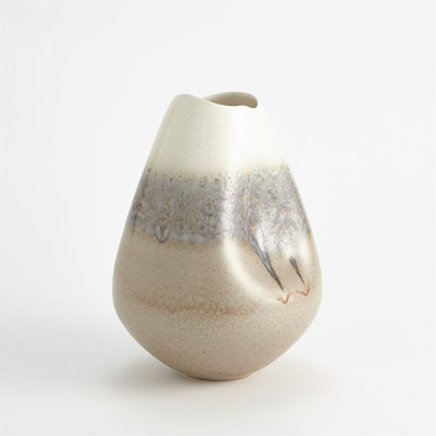 Cream Rises Dented Vase