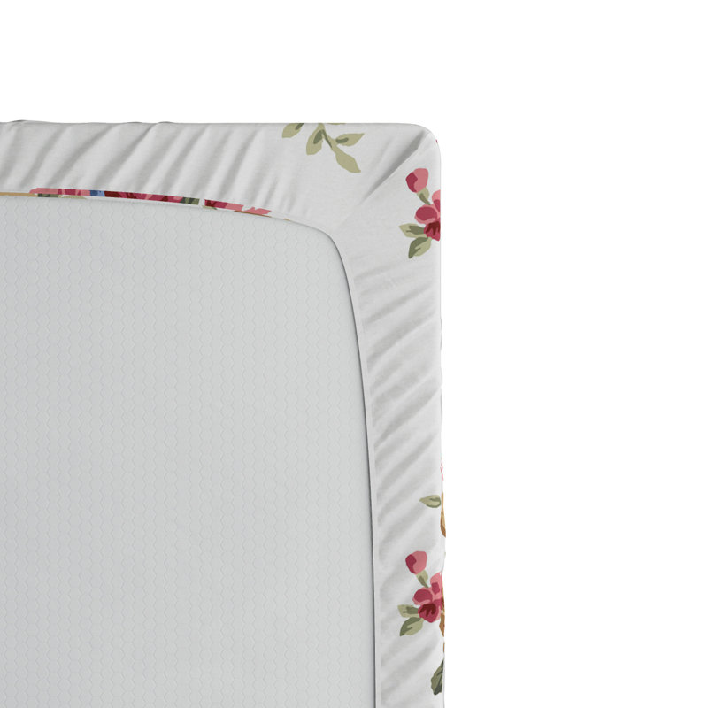 Floral Microfiber Floral Fitted Sheet, Twin Fitted Sheet