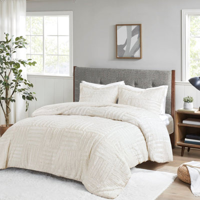 Couette en fausse fourrure et duvet, format King/King, motif à carreaux, sans produits chimiques nocifs, blanchiment interdit.