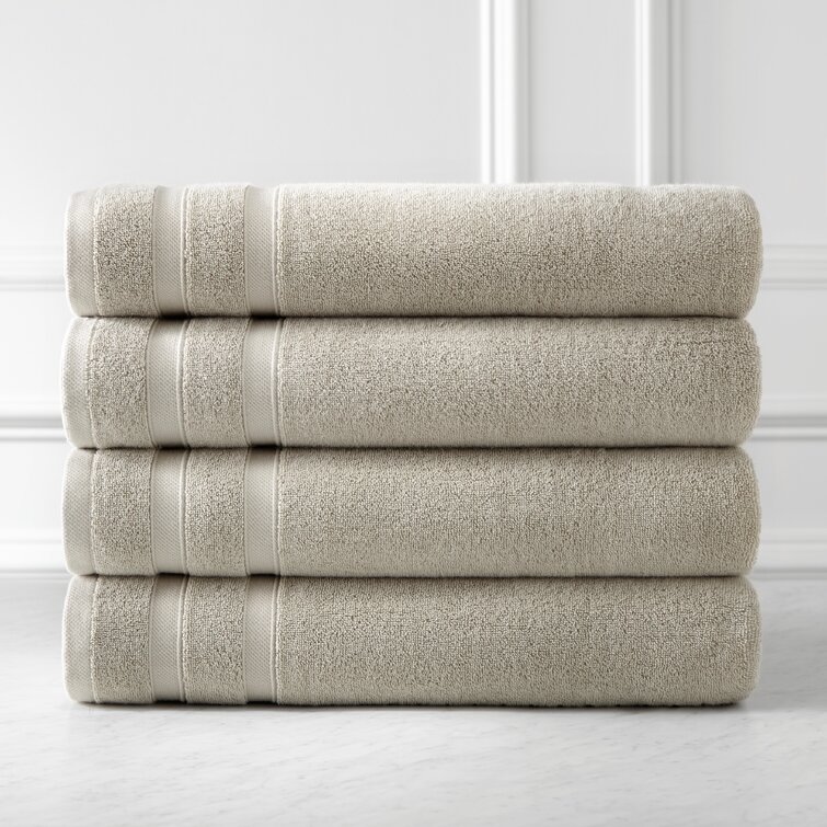 Set Of 4 Bath Towels, 100% Super Plush Premium Cotton - Becky