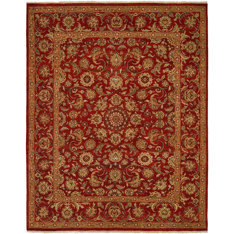 Marquardt Wool Oriental Area Rug in Red, Runner 2'6" x 10'