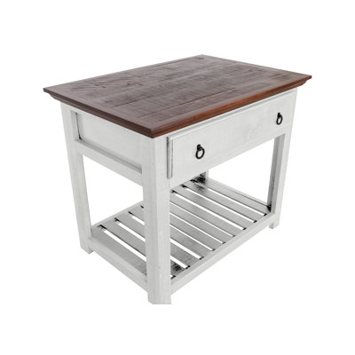 Chantail Kitchen Island with Solid Wood Top