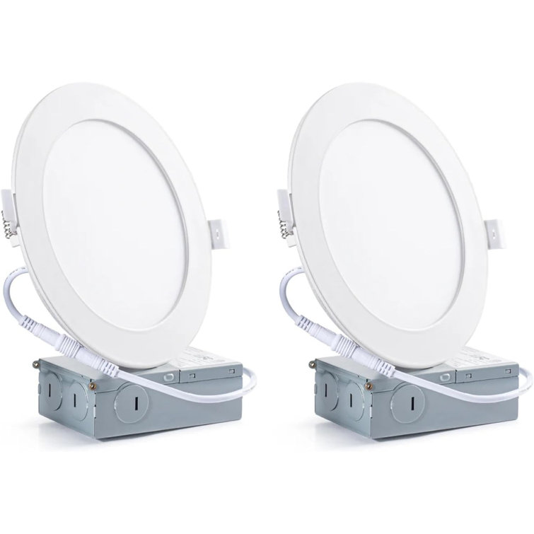 4-Inch LED Recessed Slim Panel Lights with Junction Box, 9W 750LM, 5000K Cool White