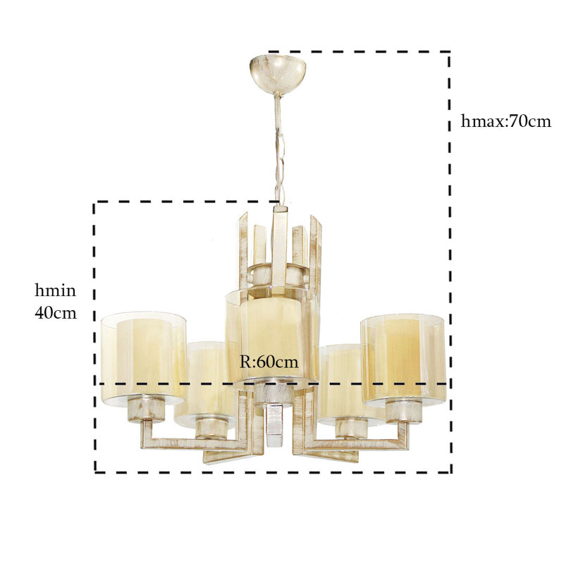 Abrienda 5 - Light Chandelier, Beige, Cream