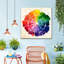 Jeu de fléchettes, roue de couleur sur toile-624165995