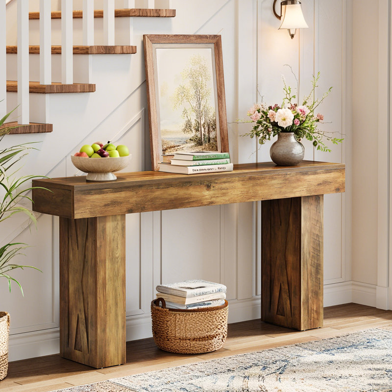 Console 63 po, canapé de style campagnard