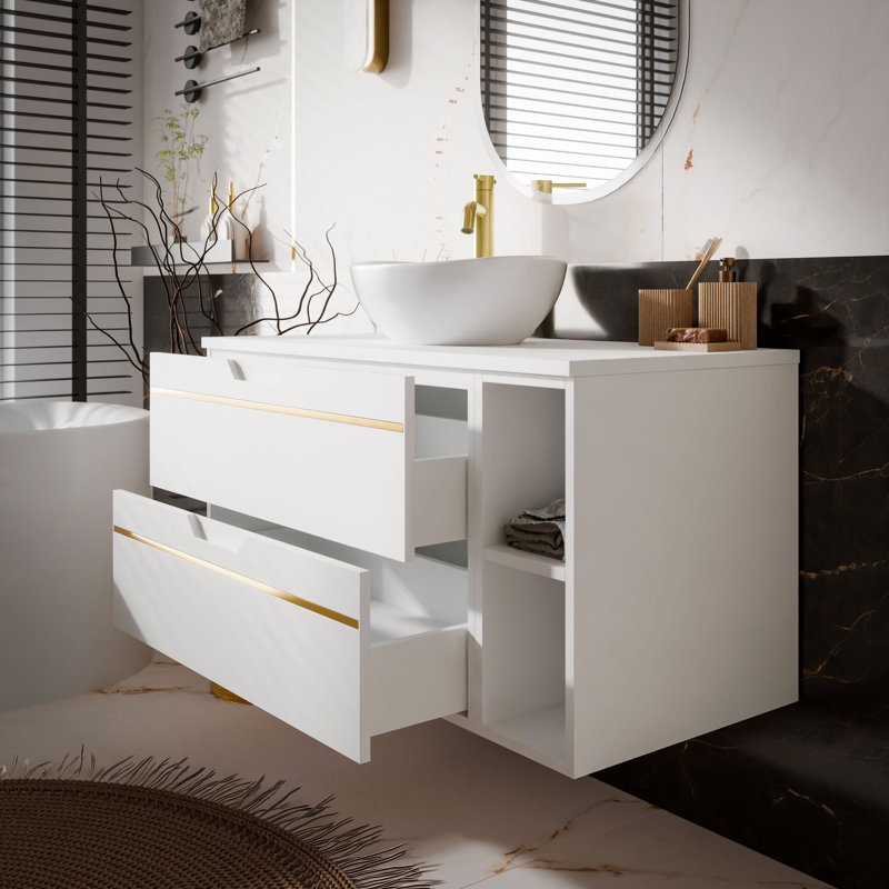 80mm Single Bathroom Vanity with Ceramic Basin