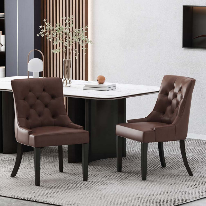 Chaises de salle à manger en bois, Marron foncé