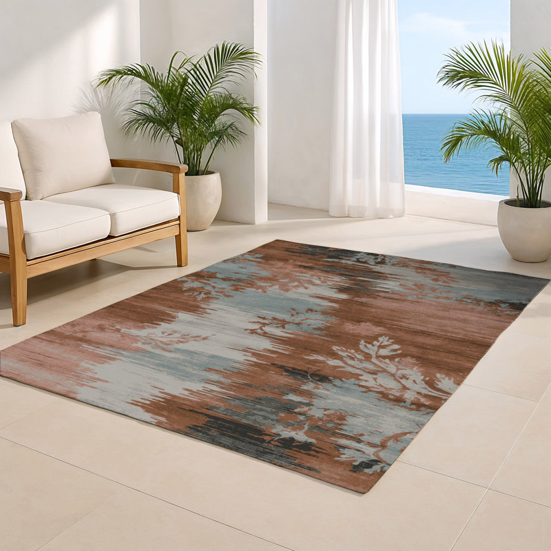 Watercolor Grey Indoor and Outdoor Area Rug, Rectangle 2' x 3'
