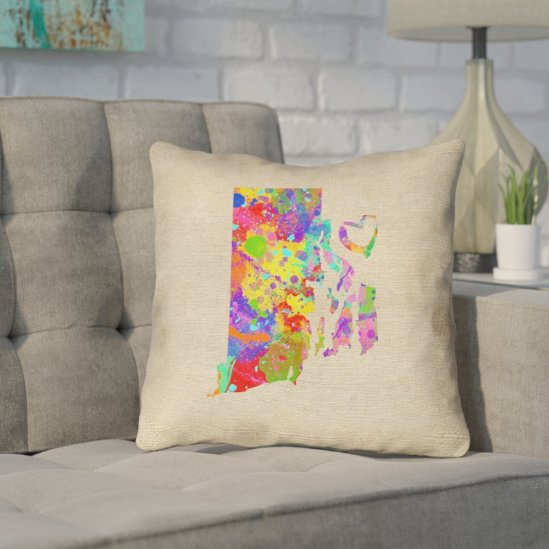 Coussin extérieur Katelyn Smith Rhode Island Love, 18 po x 18 po