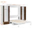Grand lit escamotable mural avec placard, tiroirs et table