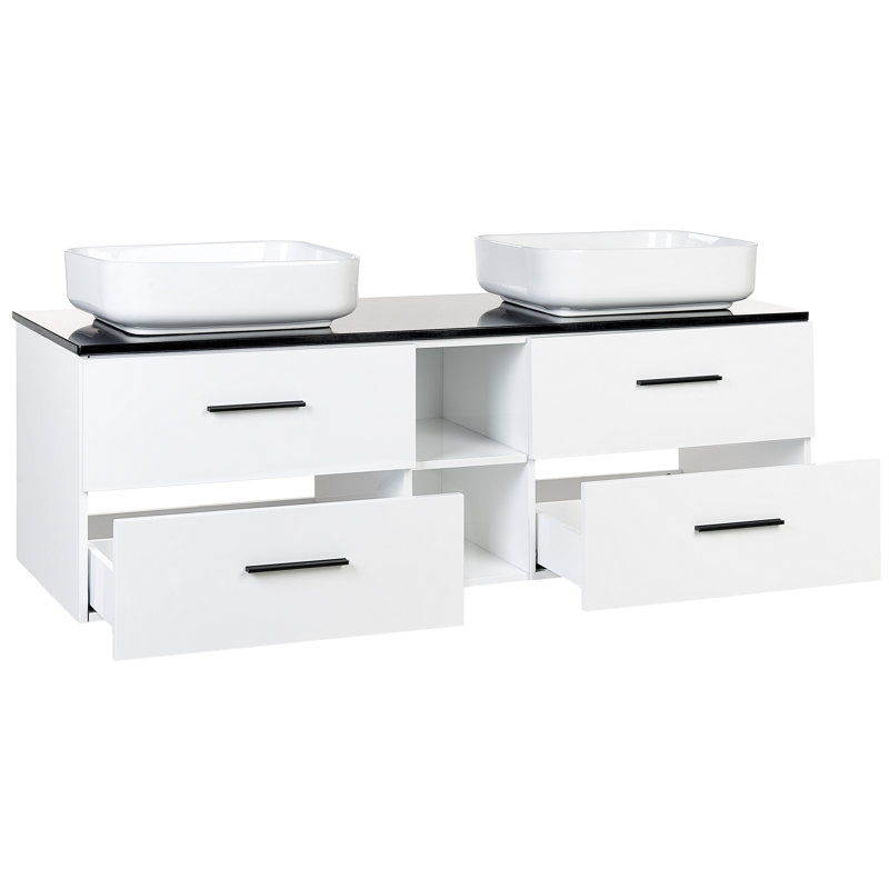 Lashieka 150mm Double Bathroom Vanity with Vessel Ceramic Basin