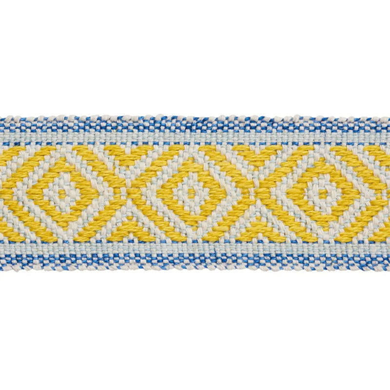 Larson Handwoven Tape, Yellow/Blue/Pale Blue