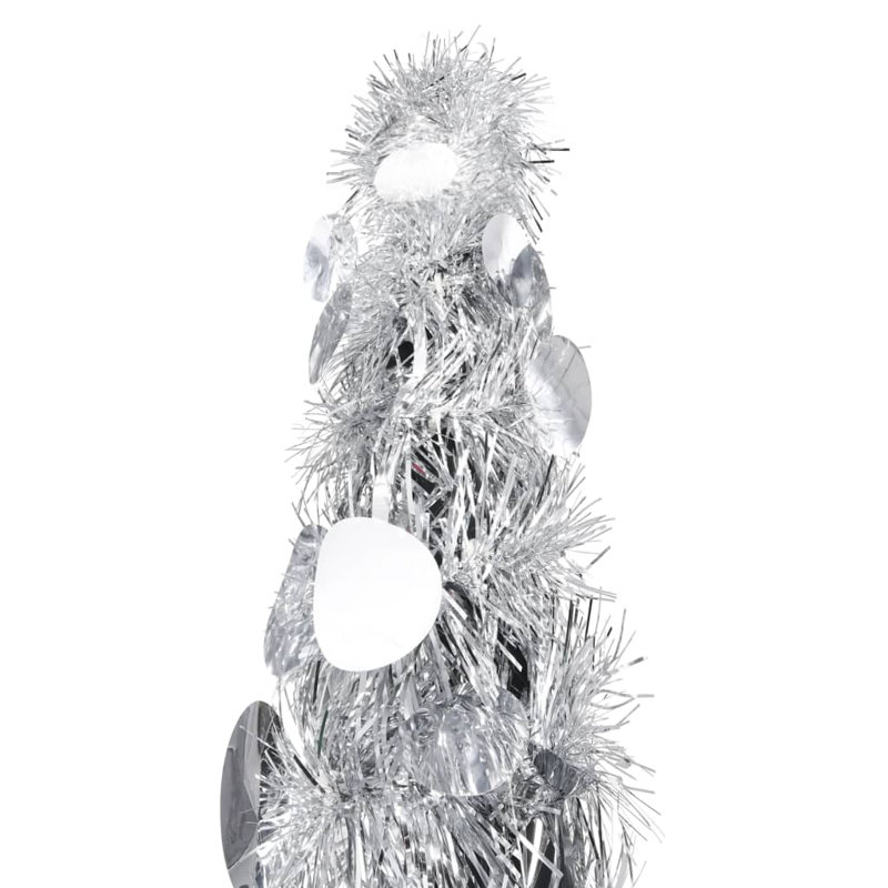 Pop-up sapin de Noël argenté PET 70,9 pouces pliable