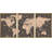 World Map " Sepia World Map Global Country " 3 - Pieces-87392697-87392698-119399990