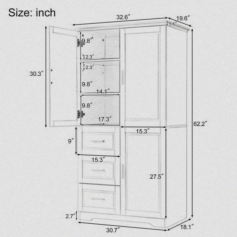 Rangement pour salle de bain Dilys, Gris