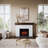 Country Living - Jackson Fireplace Mantel Package, WiFi Enabled 28” Fireplace Insert, White Brick Mantel Surround, Alexa/WiFi Enabled