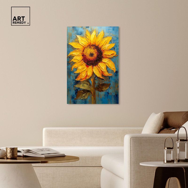 Impression sur toile tournesol impressionniste, Art Remedy, Toile tendue, H 45 po x l 30 po