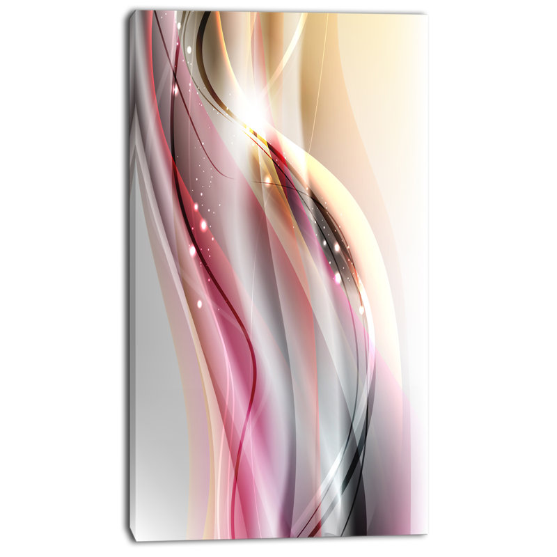 « rose brown abstract lines », impression sur toile tendue, H 40 po x l 20 po x P 1po