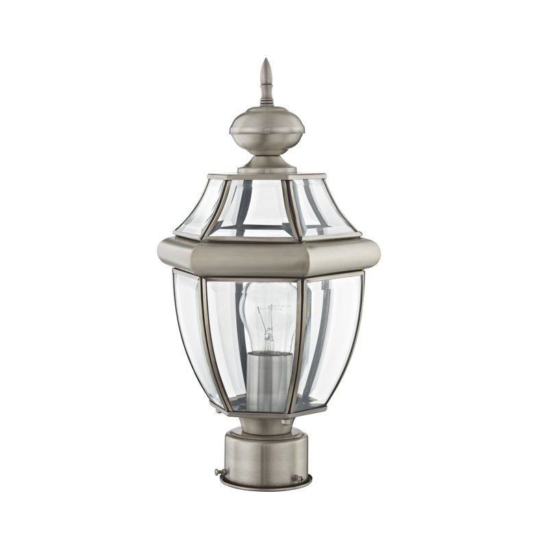 Tête de lanterne câblée à 1 lumière H 16,5 po Arelene, Nickel brossé