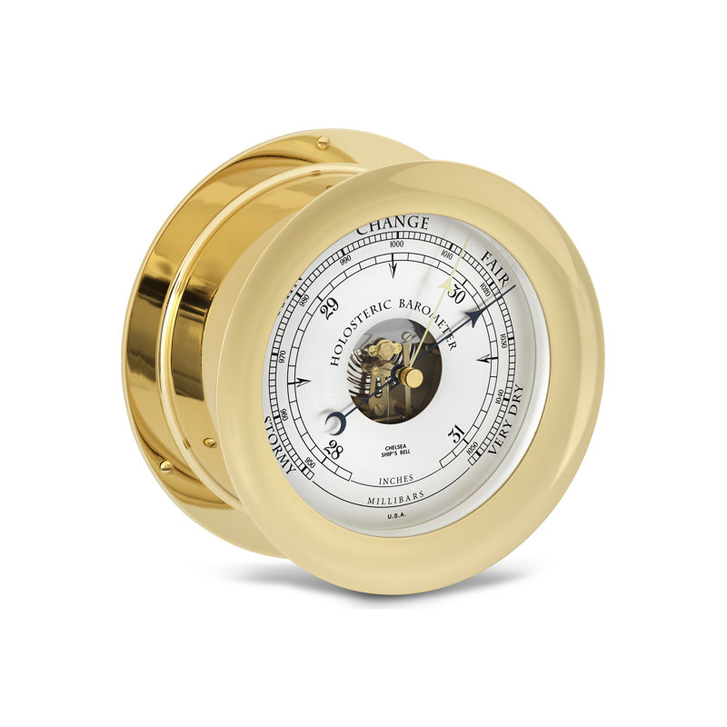 6" Ship's Bell Barometer in Brass