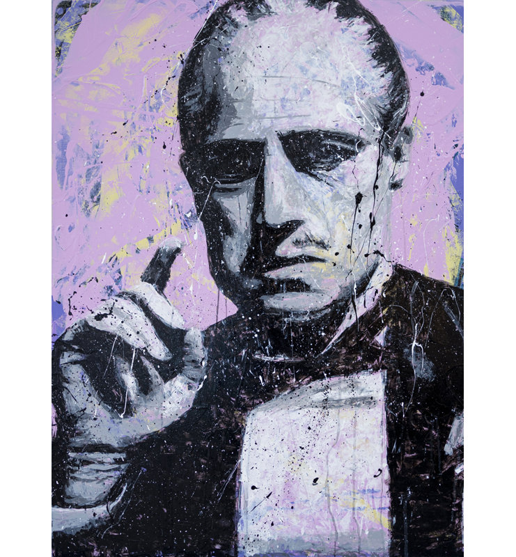 «Godfather» par Pratikacha Muir - reproduction d'art sur toile tendue, H 36 po x l 32 po x P 1,5 po