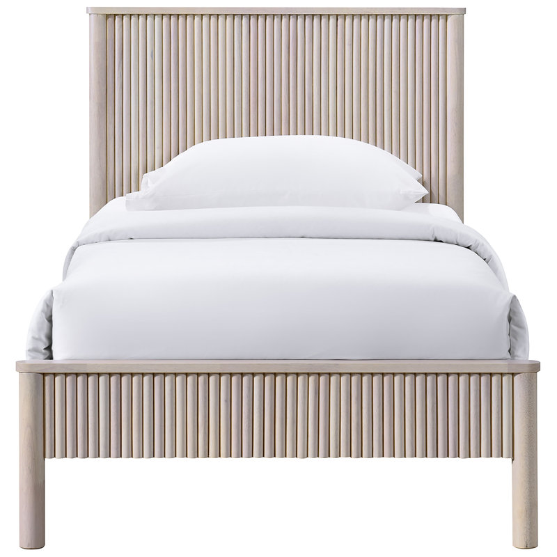 Lit en bois massif Odacia, Naturel, Simple
