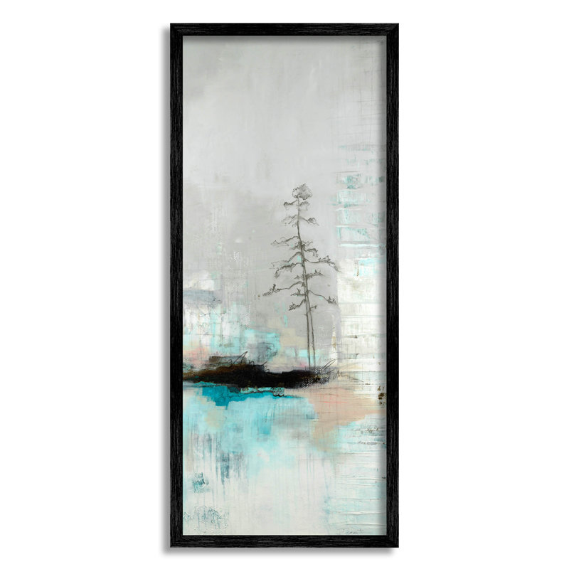 «Collage Tree Abstract Nature», estampe numérique encadrée par Ruth Fromstein_aq-519, Giclée encadrée noir minuit