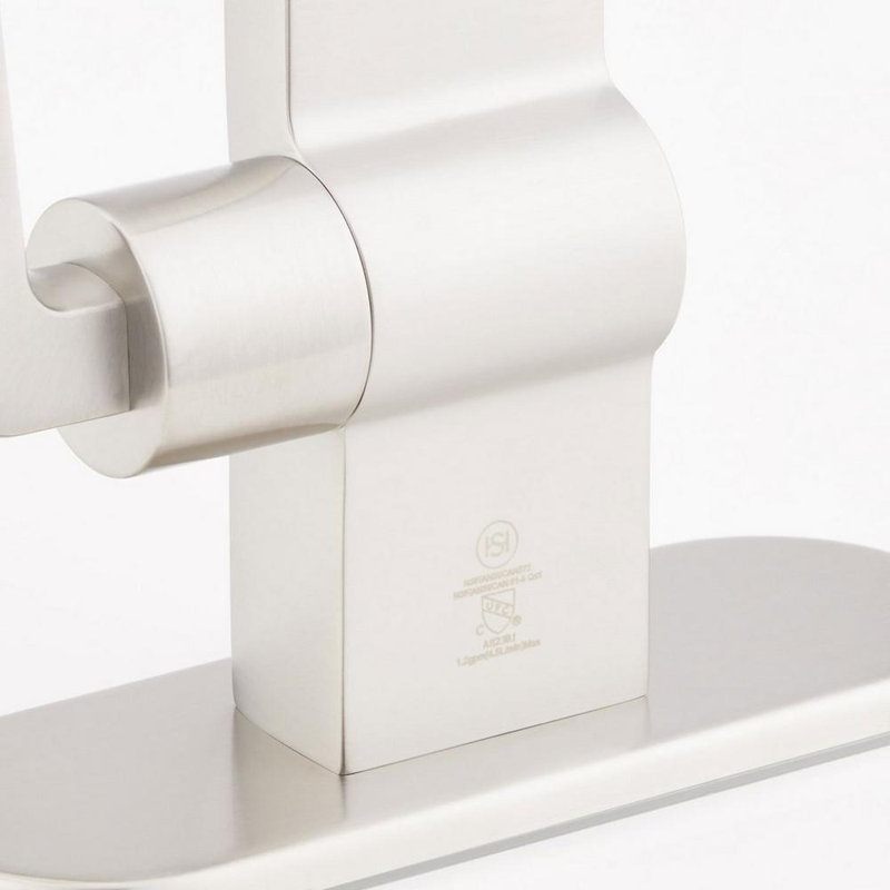 Drea 1.2 GPM Single Hole Bathroom Faucet with Deck Plate, Brushed Nickel