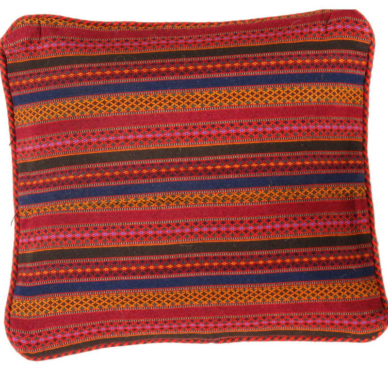 Fine Hand Knotted Persian Gabbeh Pillow 16"X16", Beige/Brown, 16"H x 16"W