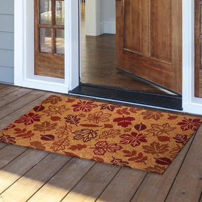 Leaf Pattern Medium Coir Doormat