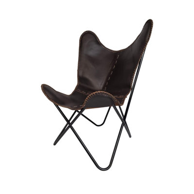 Dark Brown Butterfly Leather Chair