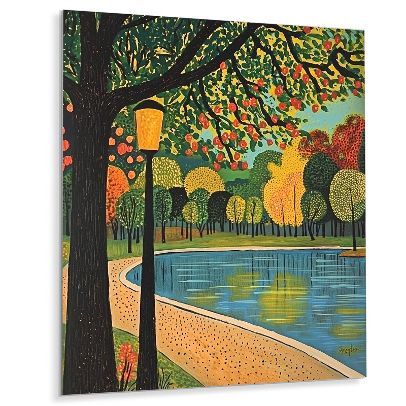 Retiro Parks Beautiful Lakes I - Madrid, décoration murale en métal, reproduction industrielle, H 20 po x l 12 po