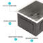 Évier en acier inoxydable de calibre 18 sous comptoir - 13 po, bol simple, rigide et à condensation, avec gabarit et surface de support de séchage, grille à vaisselle