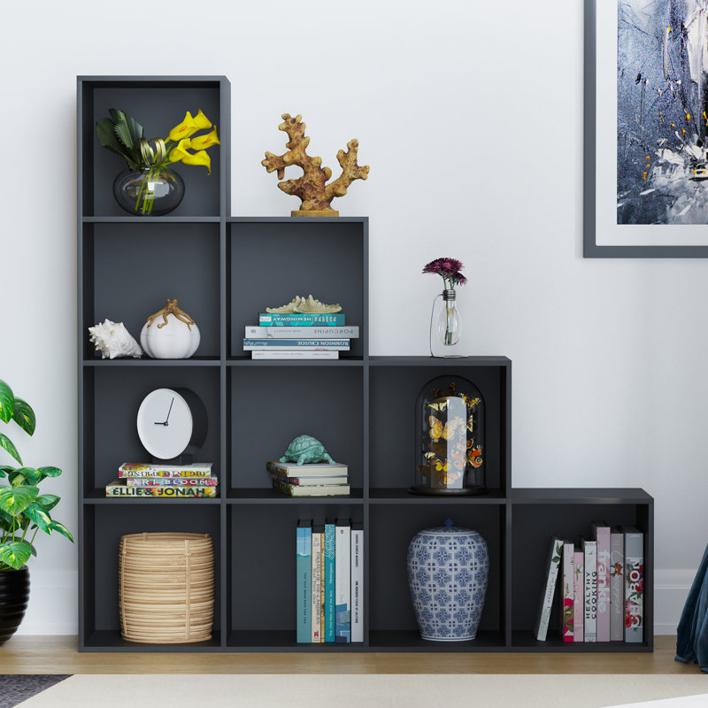 128cm H x 128cm W Cube Bookcase, Black