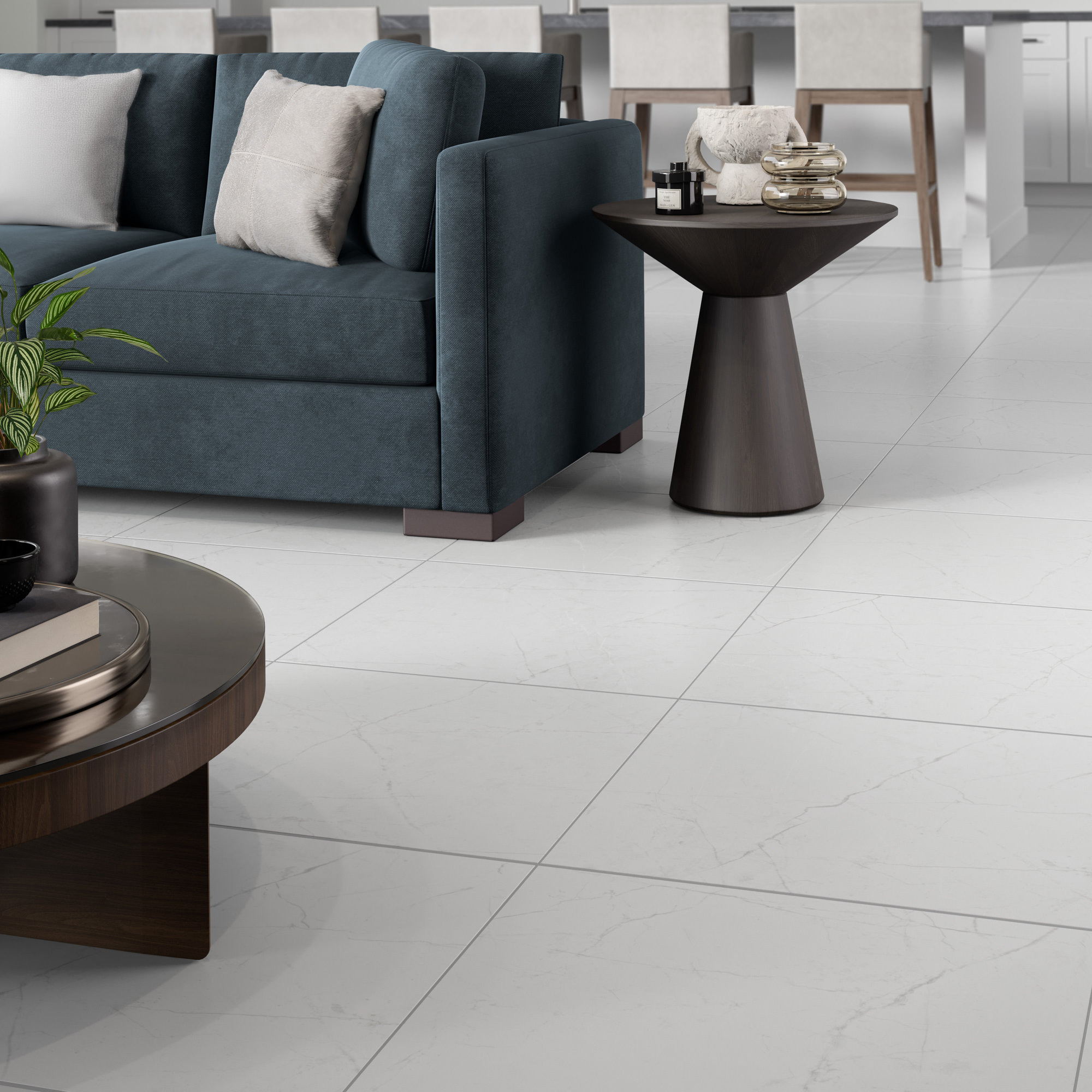 Sterlina II Asphalt 24 in. x 24 in. Matte Porcelain Floor and Wall Tile (15.5 sq. ft./Case), White