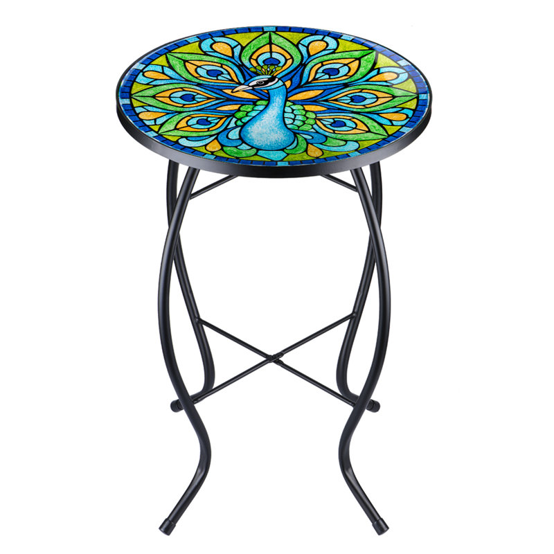 Table d'appoint en verre Peacock Mosaic