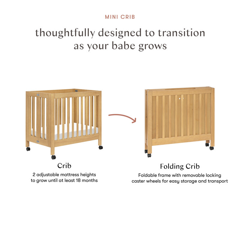 Origami Mini Portable Crib, Honey