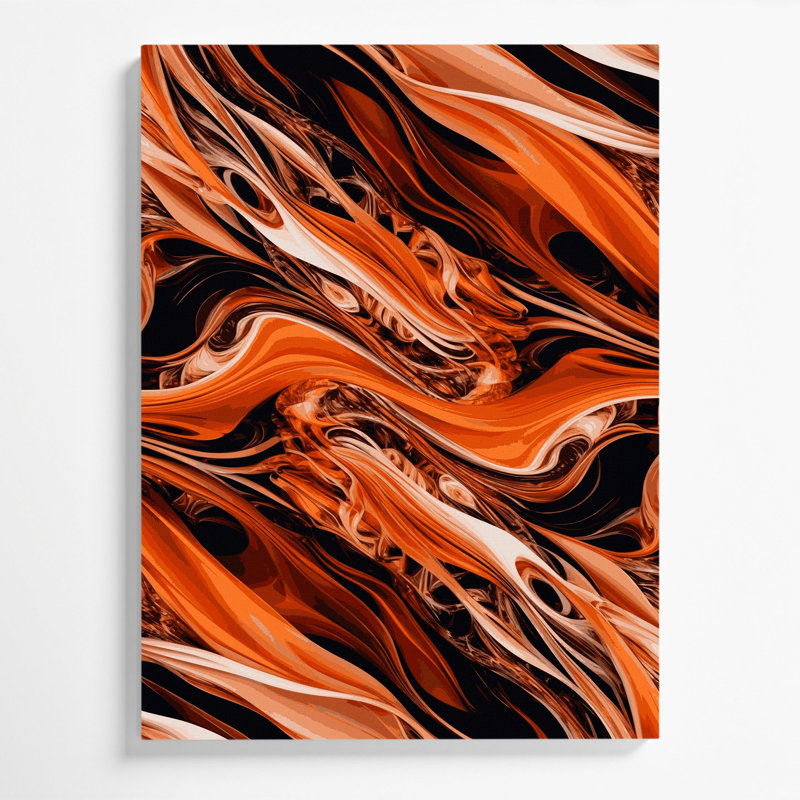 Art numérique sur toile, abstraction numérique 56, H 12 po x l 18 po