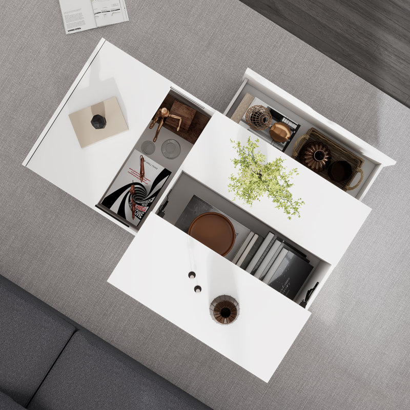 Modern Lift-Top Coffee Table With Storage - 100Cm Multi-Functional Table With Sliding Door & Drawer