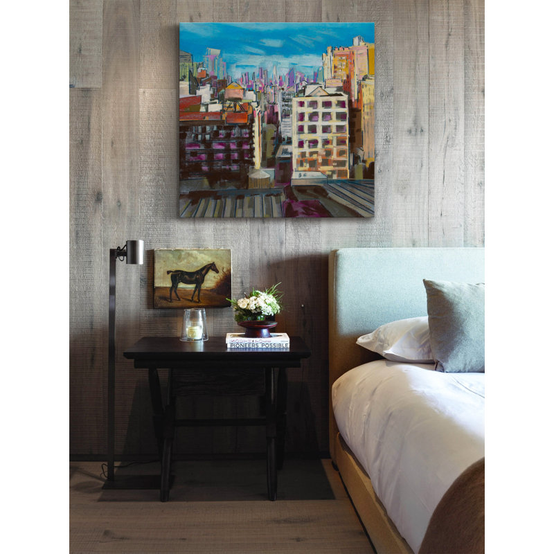 Towards the Freedom Tower Blue Canvas Cityscape Painting