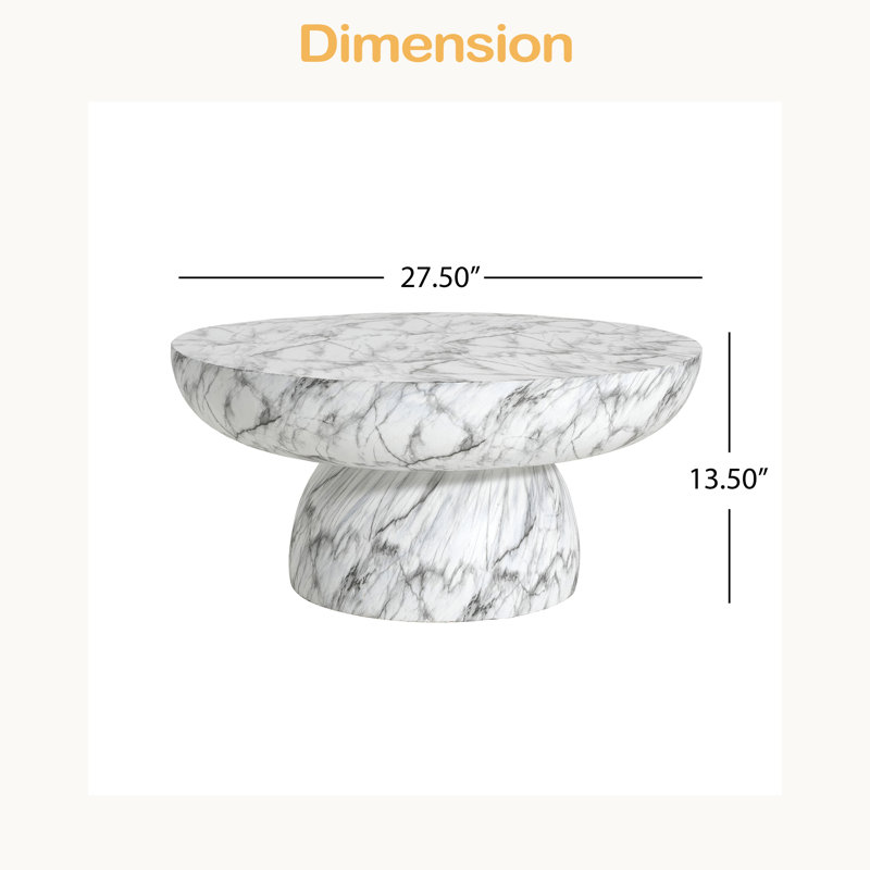 Table basse en faux marbre pour une utilisation intérieure et extérieure, structure robuste et moderne